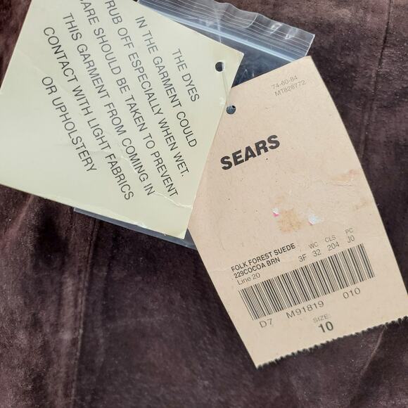 Apostrophe Folk Forest Suede Cocoa Brown Pants Women's Size‎ 10 New - Picture 4 of 6